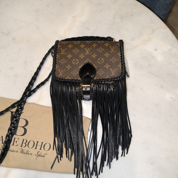 Louis Vuitton Monogram Brown Crossbody with Black Fringe - Picture 3 of 8